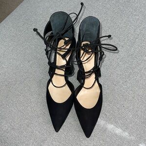 Schutz Suede Lace Up Heels